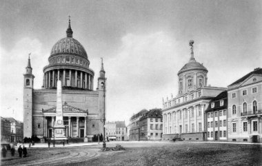 Potsdam Alter Markt mit Nikolaikirche und Rathaus - Um 1929